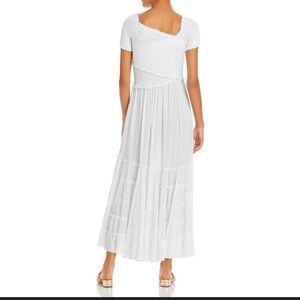 Poupette St Barth Soledad Smock Midi Dress White French Polka Dot 100% Cotton XS